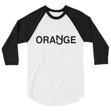 Load image into Gallery viewer, Orange 3/4 Sleeve Raglan Shirt Black Logo