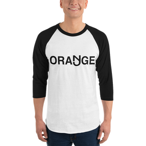 Orange 3/4 Sleeve Raglan Shirt Black Logo