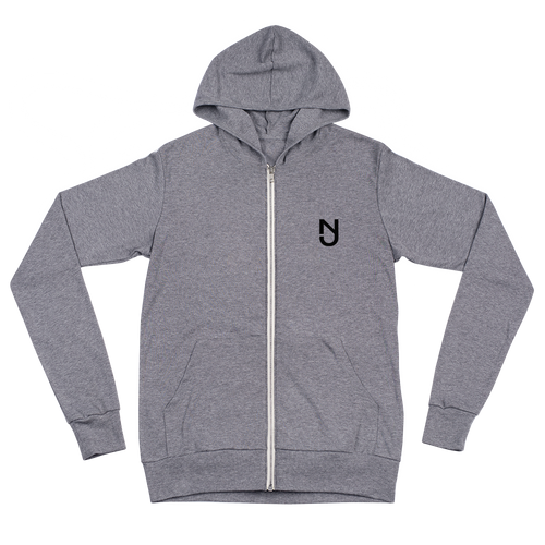 NJ Zip Hoodie Black Logo