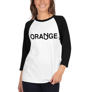 Orange 3/4 Sleeve Raglan Shirt Black Logo