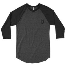 Load image into Gallery viewer, NJ 3/4 Sleeve Raglan Shirt Black Logo